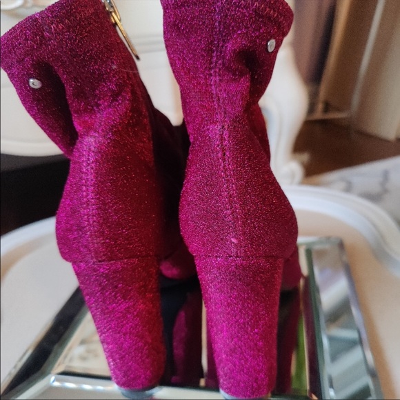 Hot Pink Glitter Booties - Picture 7 of 9